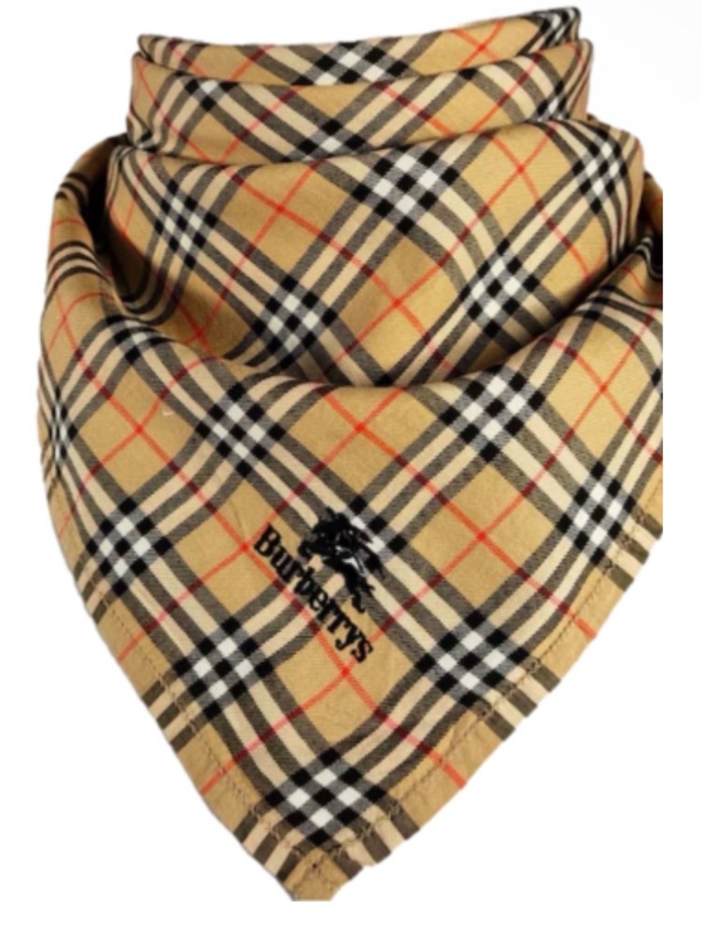 Burberry Tan and Black Plaid Square cotton